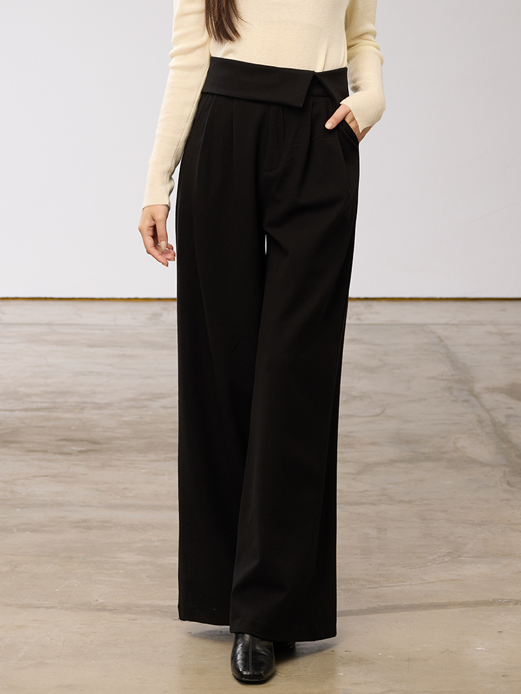 OH!HER 腰間設計款闊腿西裝褲
