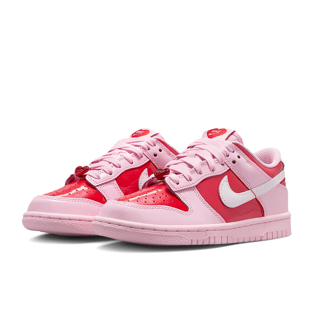 Nike Dunk Low Valentine's Day 情人節粉紅 GS 復古 漆皮 拼接 休閒鞋 運動鞋 大童鞋 IQ0218-663