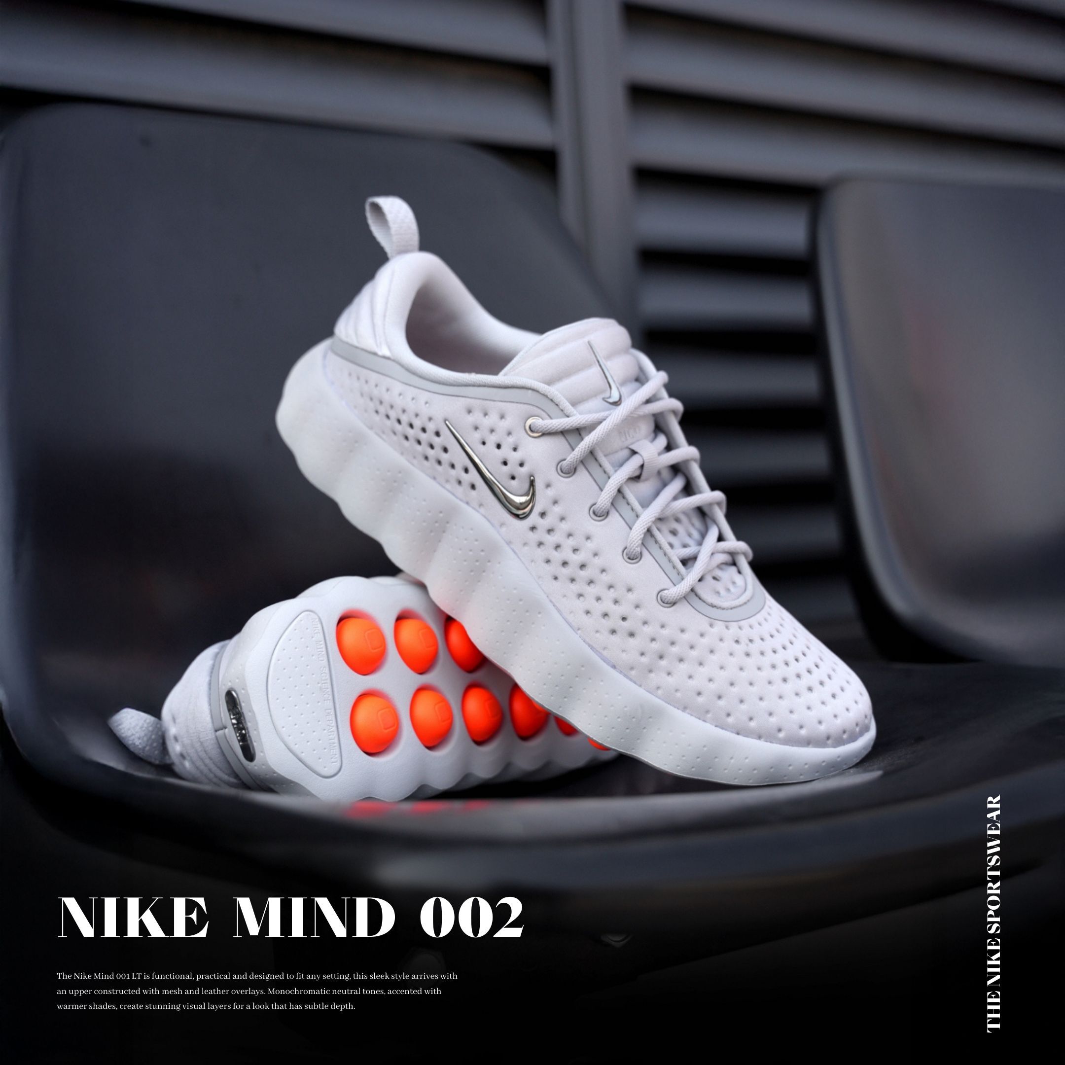 NICEDAY 代購 Nike Mind 002 灰 淺灰 灰白 機能 拖鞋 氣墊 舒適 按摩 HQ4308-003
