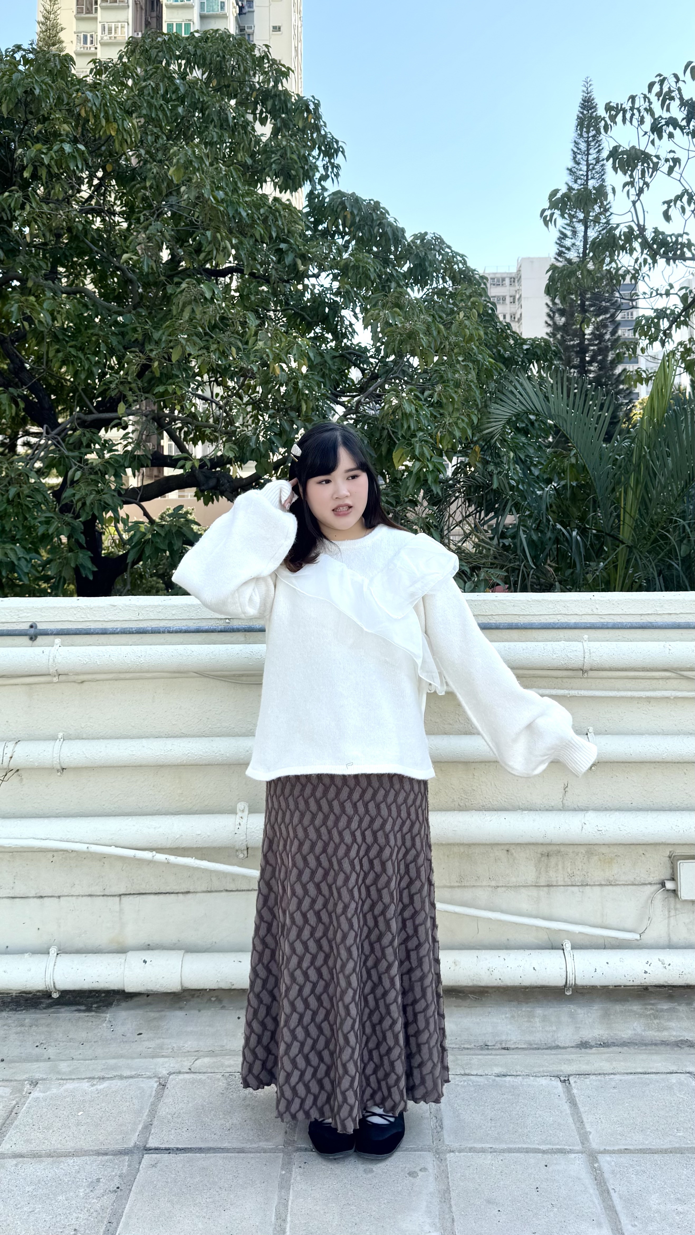 特別～花邊拼紗冷衫Top