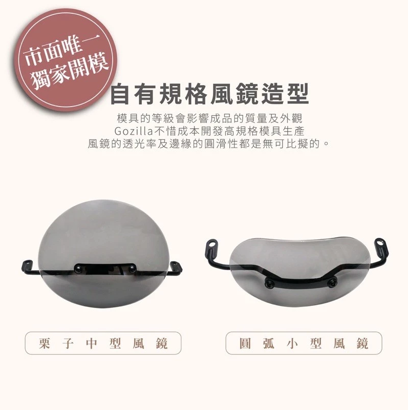 【gozilla狗吉拉】風鏡 燻黑風鏡 栗子風鏡 小風鏡 Gogoro2/viva mix/S3/gogoro2