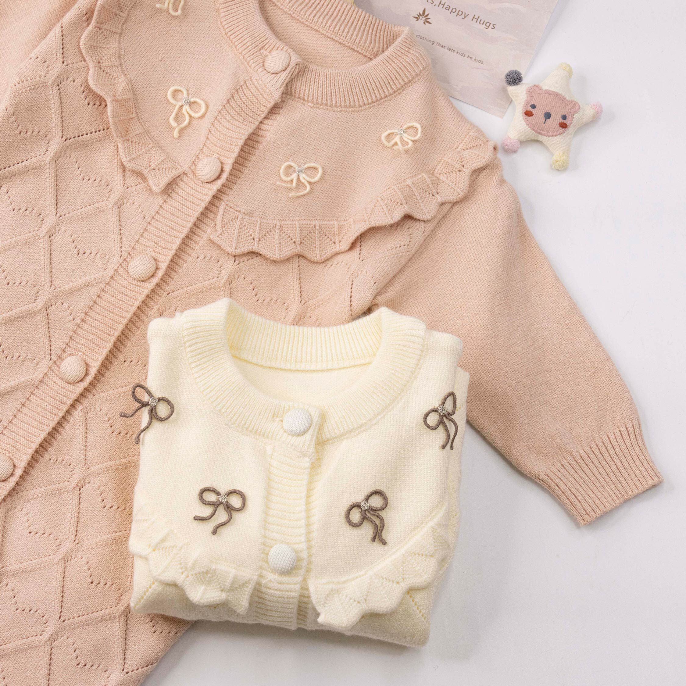 【JG5516】甜美蝴蝶結針織連身套裝(帽+衣)＊二色