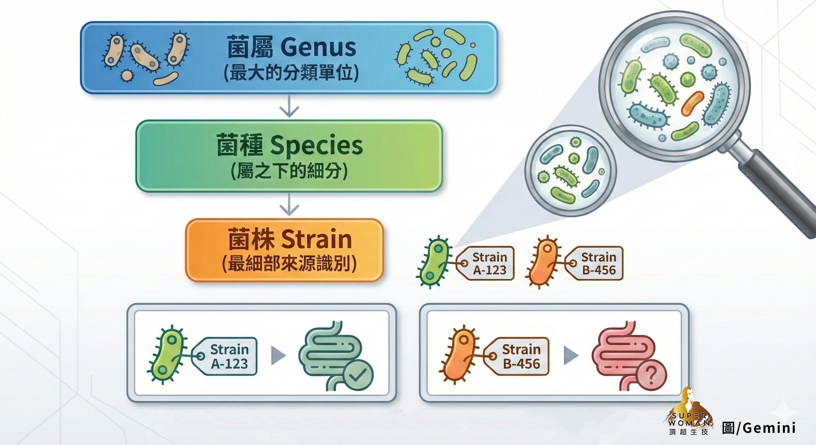 益生菌菌屬、菌種與菌株