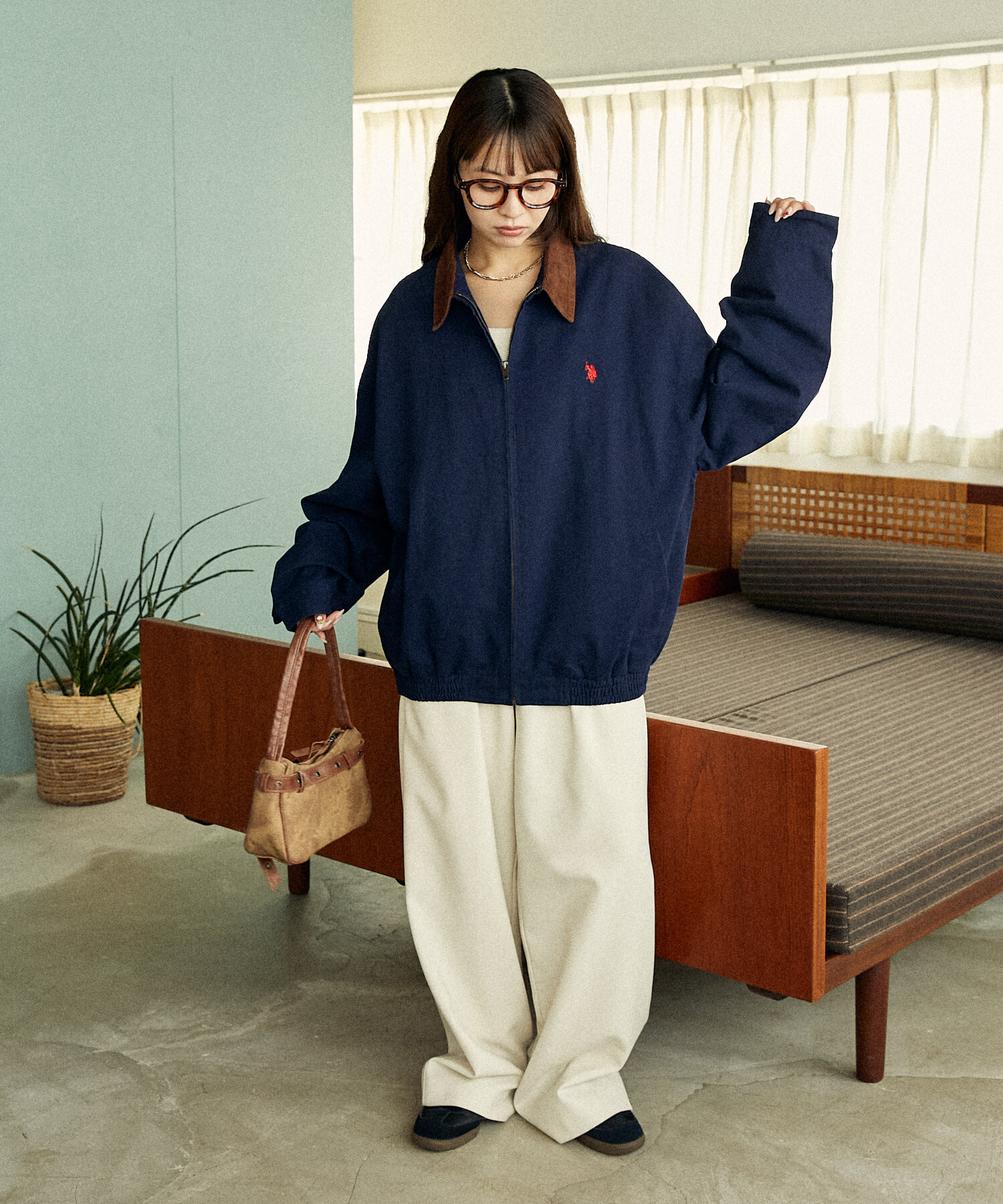 🇯🇵 U.S. POLO ASSN. X PUBLUX  撞色 燈芯絨翻領 立領外套 拉鍊外套 夾克 / 預購