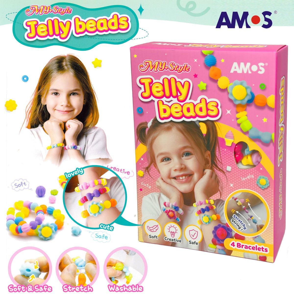 韓國AMOS果凍串珠DIY #JB4P《香港行貨》手作手錬創意玩具