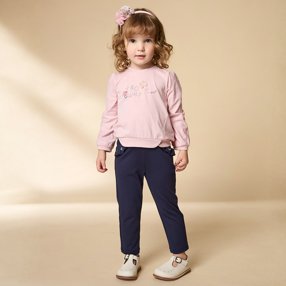 PIPPY春暖花開圓領長袖上衣 粉