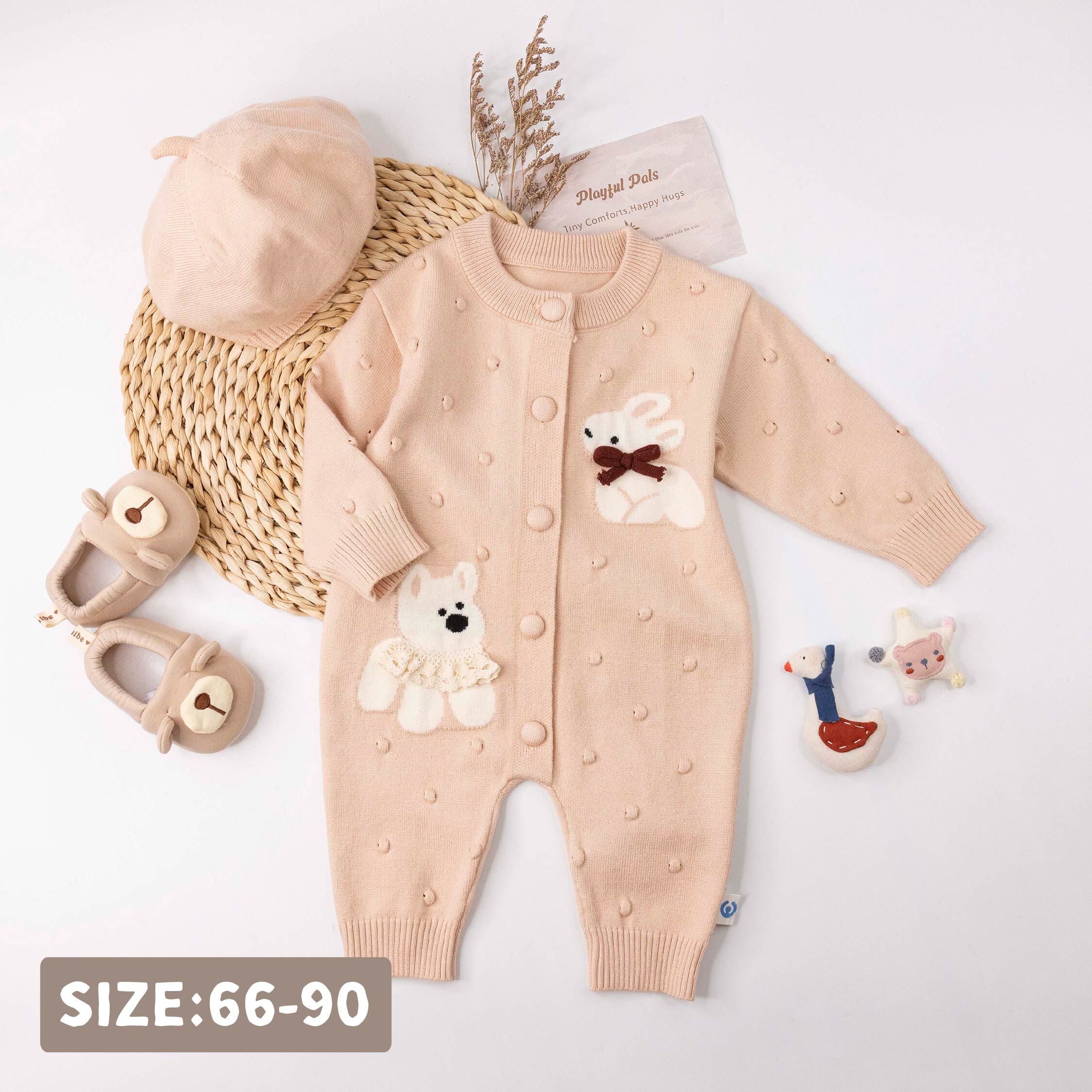 【JG5514】兔兔與狗狗針織連身套裝(帽+衣)