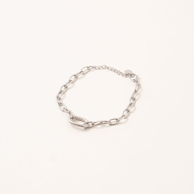miramira扣圈｜環扣橢圓手鍊C0283-銀51436