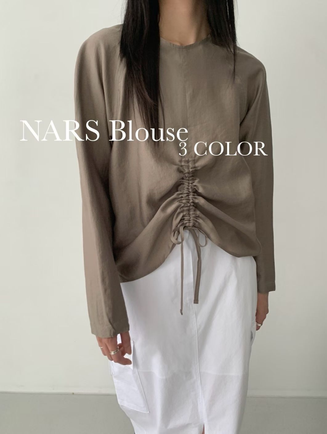 2B5405 簡約皺皺抽繩上衣 *特價* (優惠碼同充值購物金不適用)