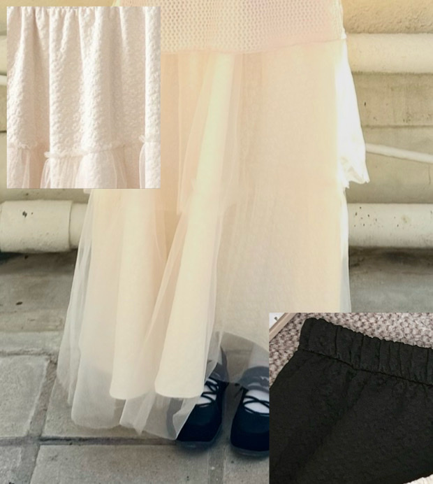 靚～花花拼紗半身裙