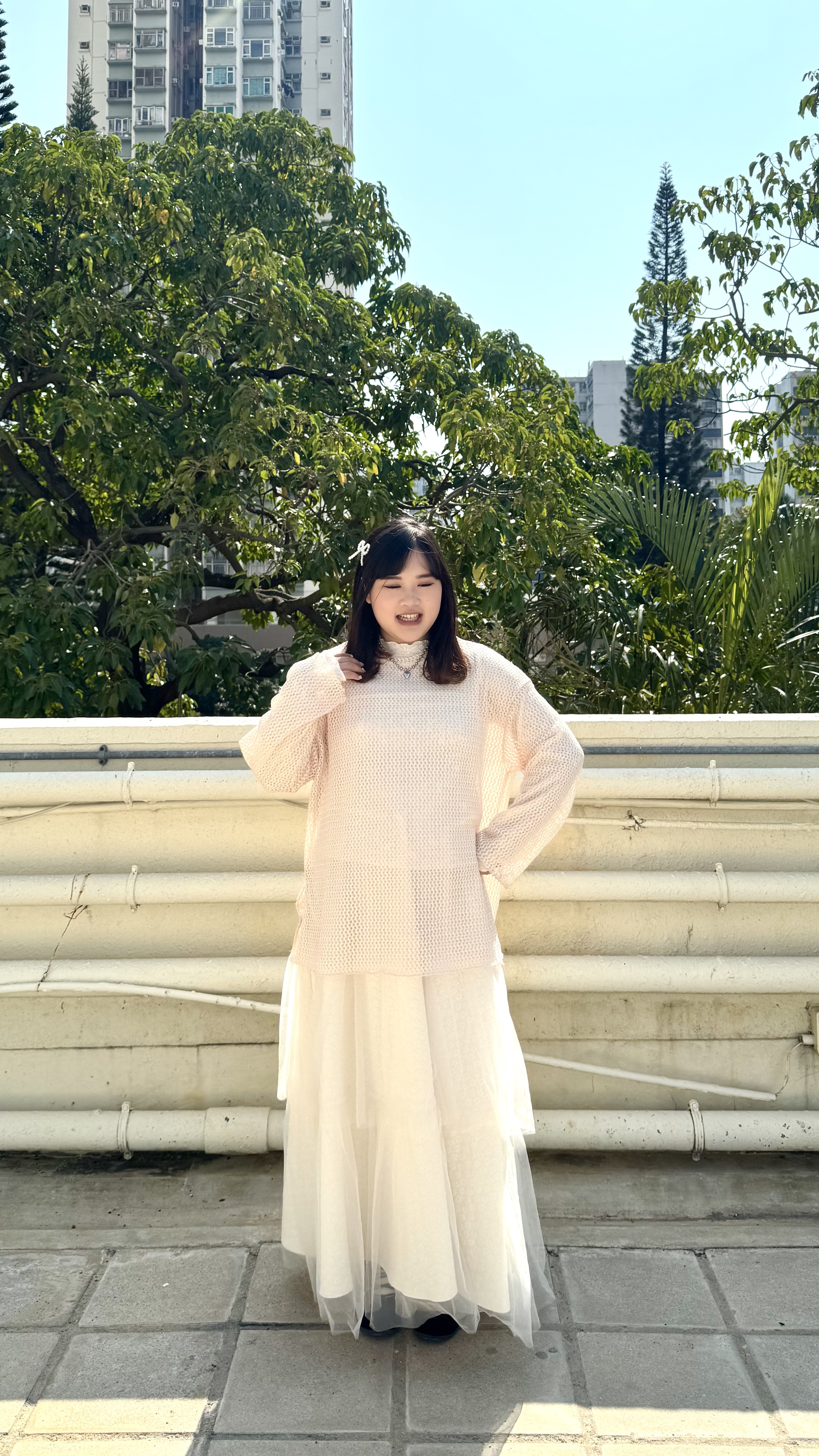 靚～花花拼紗半身裙