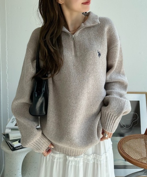 🇯🇵U.S. POLO ASSN. X Ada. 半拉鍊 針織毛衣 針織衫 長袖 保暖 / 預購