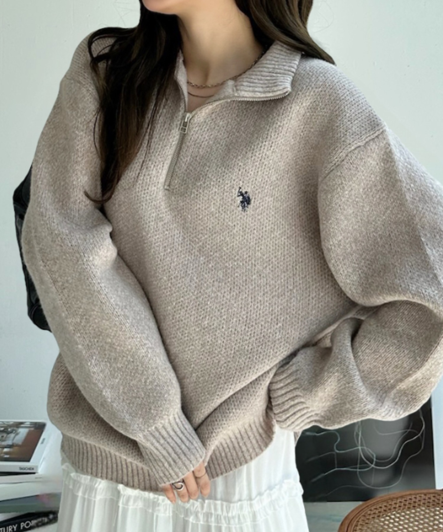 🇯🇵U.S. POLO ASSN. X Ada. 半拉鍊 針織毛衣 針織衫 長袖 保暖 / 預購