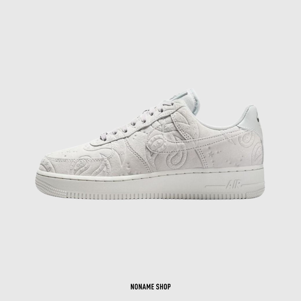 NIKE AIR FORCE 1 '07 PRM 腰果花 變形蟲 麂皮 灰白 運動 休閒鞋 (女款)