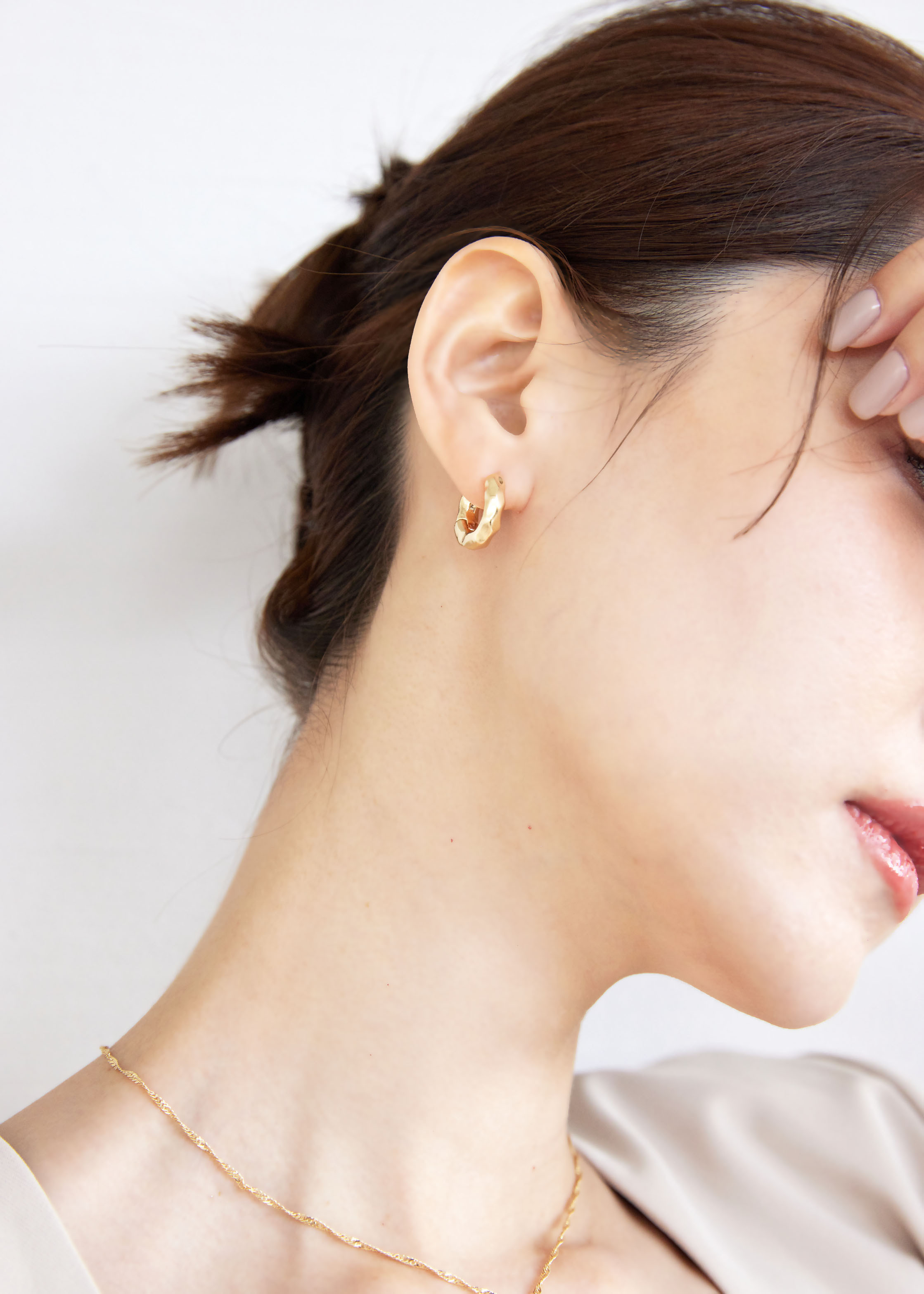 不規則壓紋耳圈-金