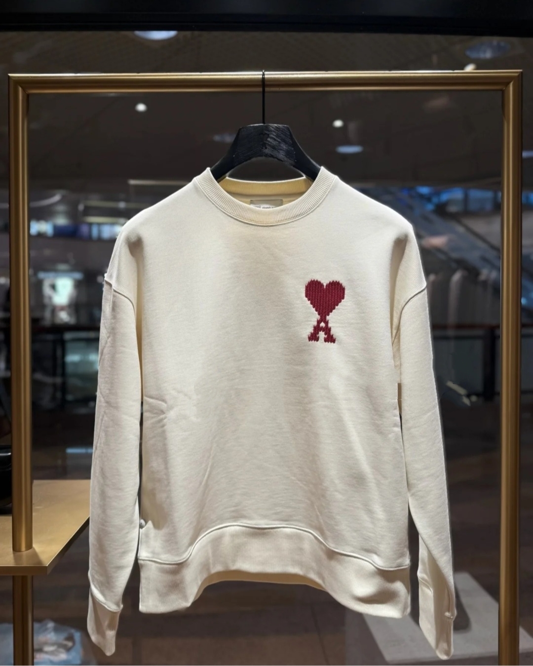 AMI 馬賽克愛心 圓領衞衣 男女同款