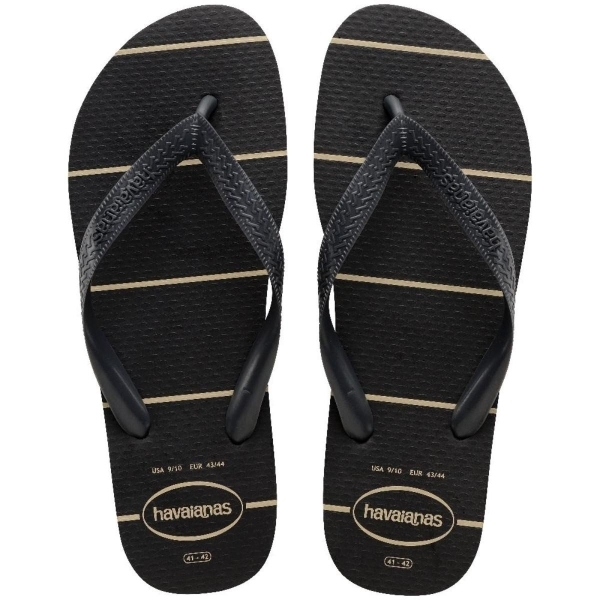 HAVAIANAS 哈瓦仕 人字拖 黑金 線條 基本款 拖鞋 中性 41485870090