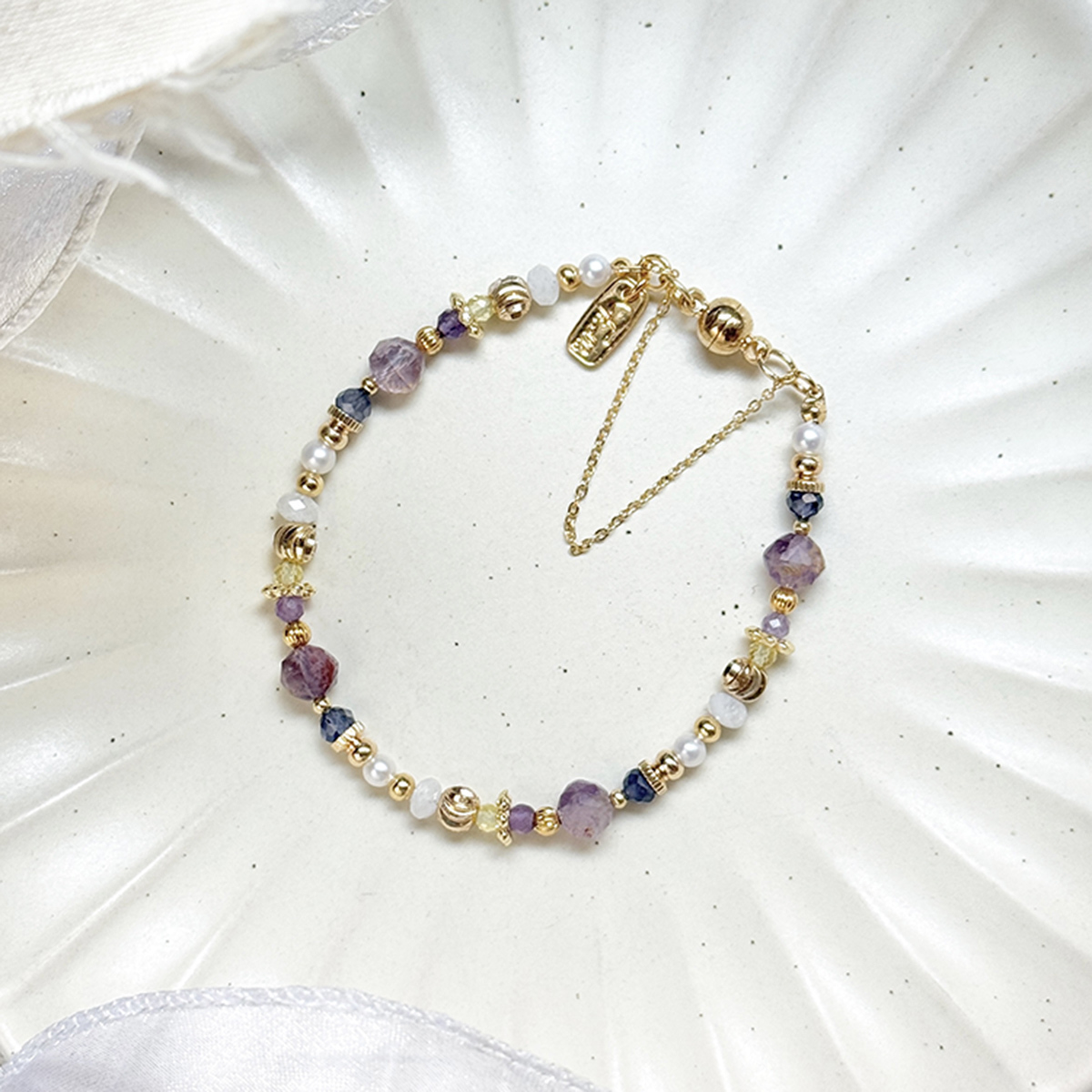 生日花 • 玖月拾貳 • 時鐘花 – 紫幽靈 – 手鍊