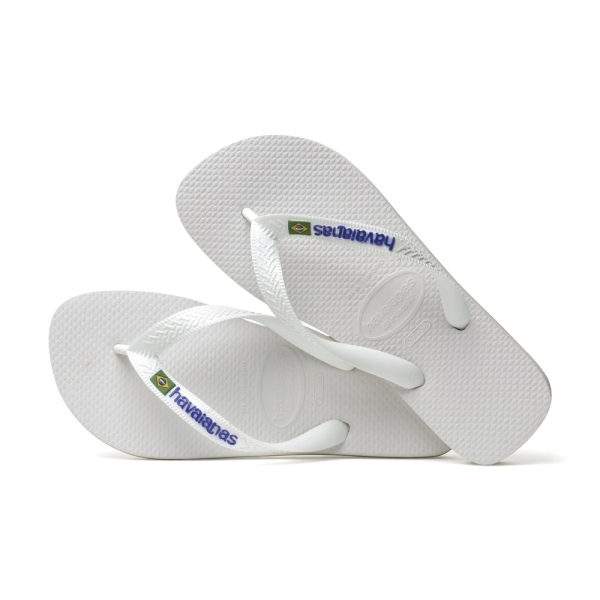 HAVAIANAS 哈瓦仕 人字拖 巴西國旗 白色 拖鞋 41108500001U