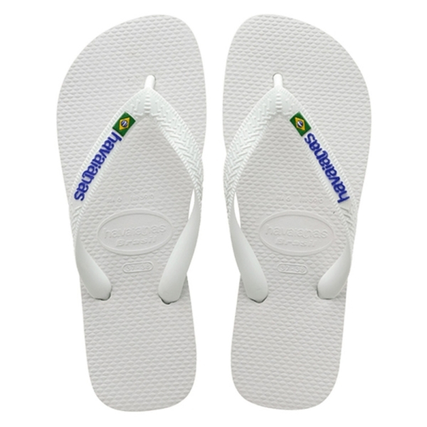 HAVAIANAS 哈瓦仕 人字拖 巴西國旗 白色 拖鞋 41108500001U