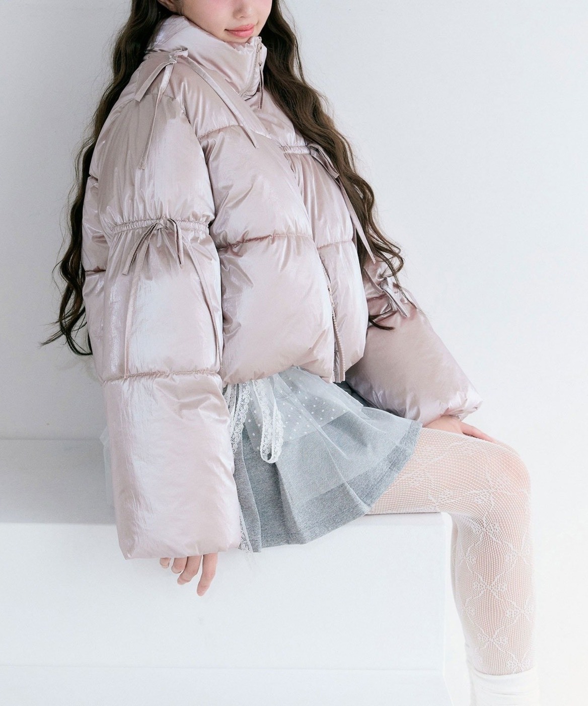 日本 OLIVE des OLIVE 短版 蝴蝶結 段帶 澎澎 外套 3色