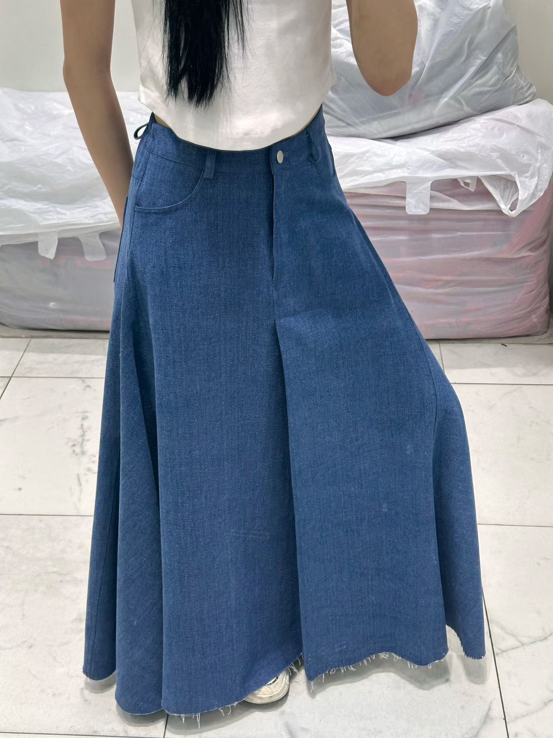 牛仔A字長裙