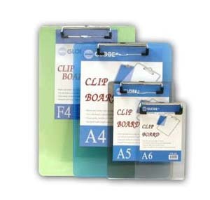 F4 PLASTIC CLIP BOARD - CLEAR COLOUR 501801090