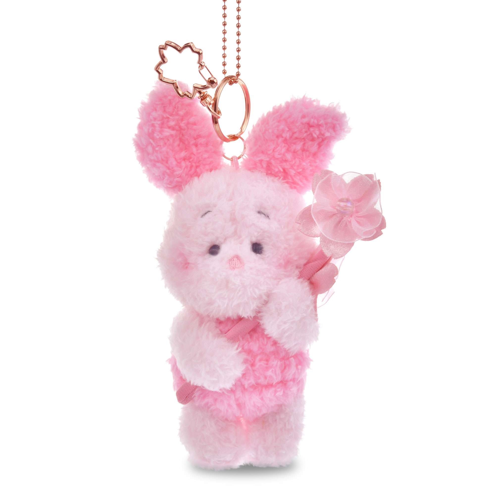 《日本Disney搶先發售-櫻花系列》小豬毛絨鑰匙圈