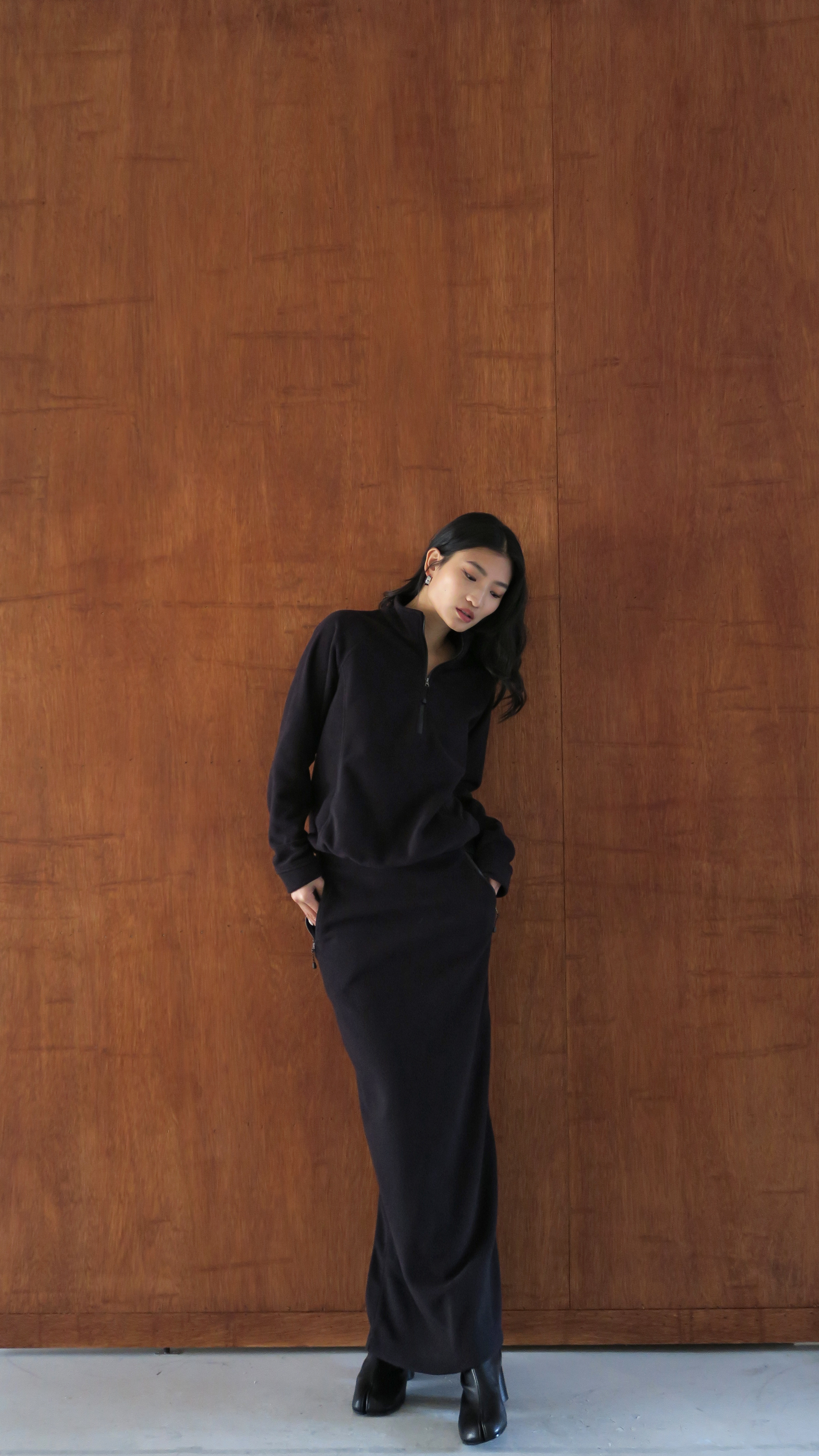 半拉鍊棉料套裙-單上衣