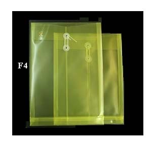 F4 透明有繩公文袋 - 黃色 503603950