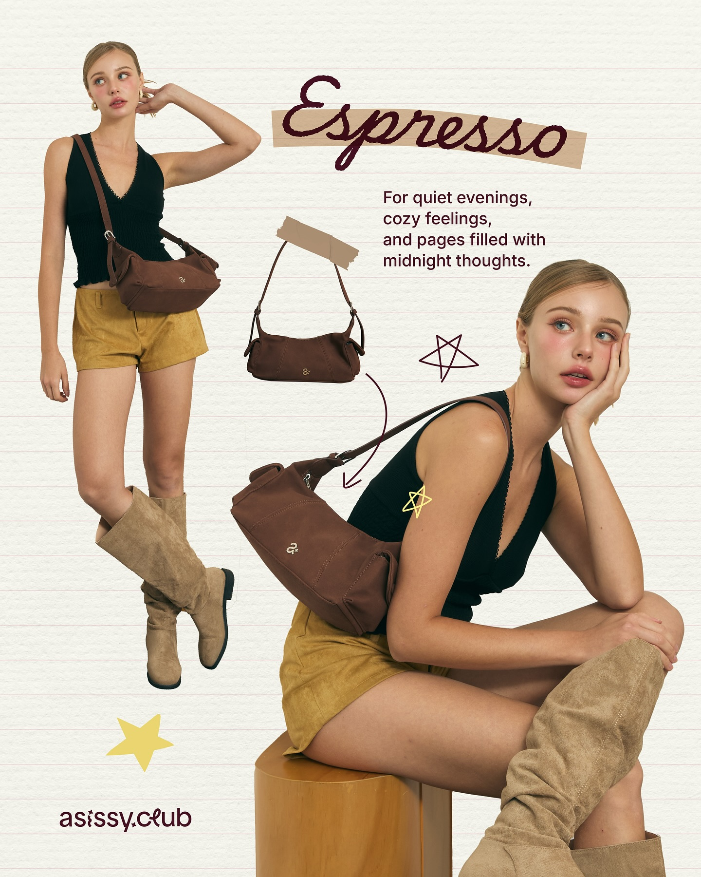 泰國小眾品牌🤎 Asissy Club Lara Hobo Bag (6 Colours)