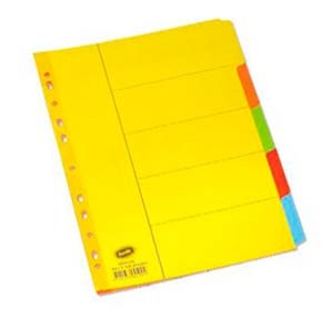 辦得事 6045 A4 五級彩色紙質分類索引 505060450