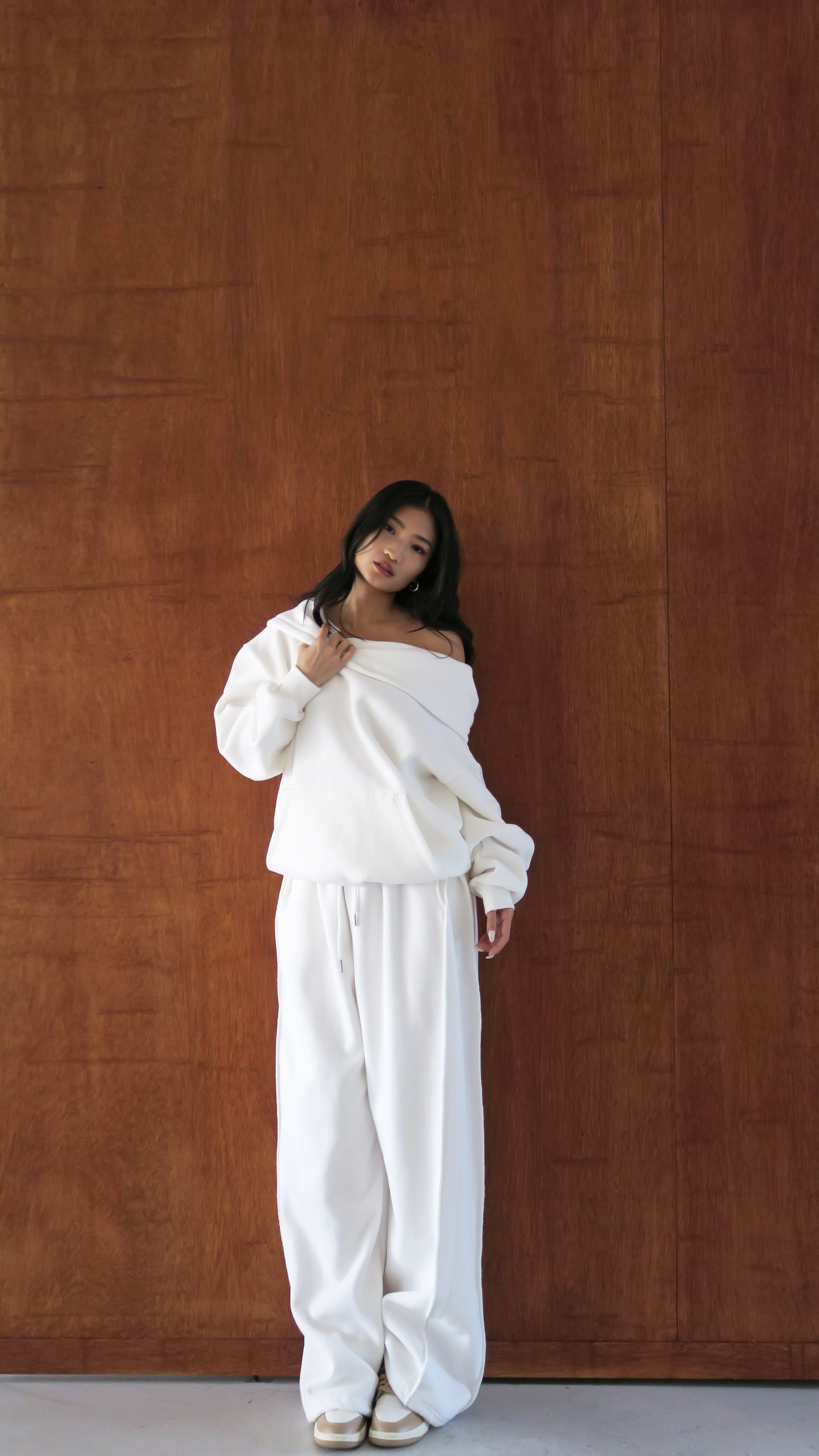 一字領連帽套褲-單褲