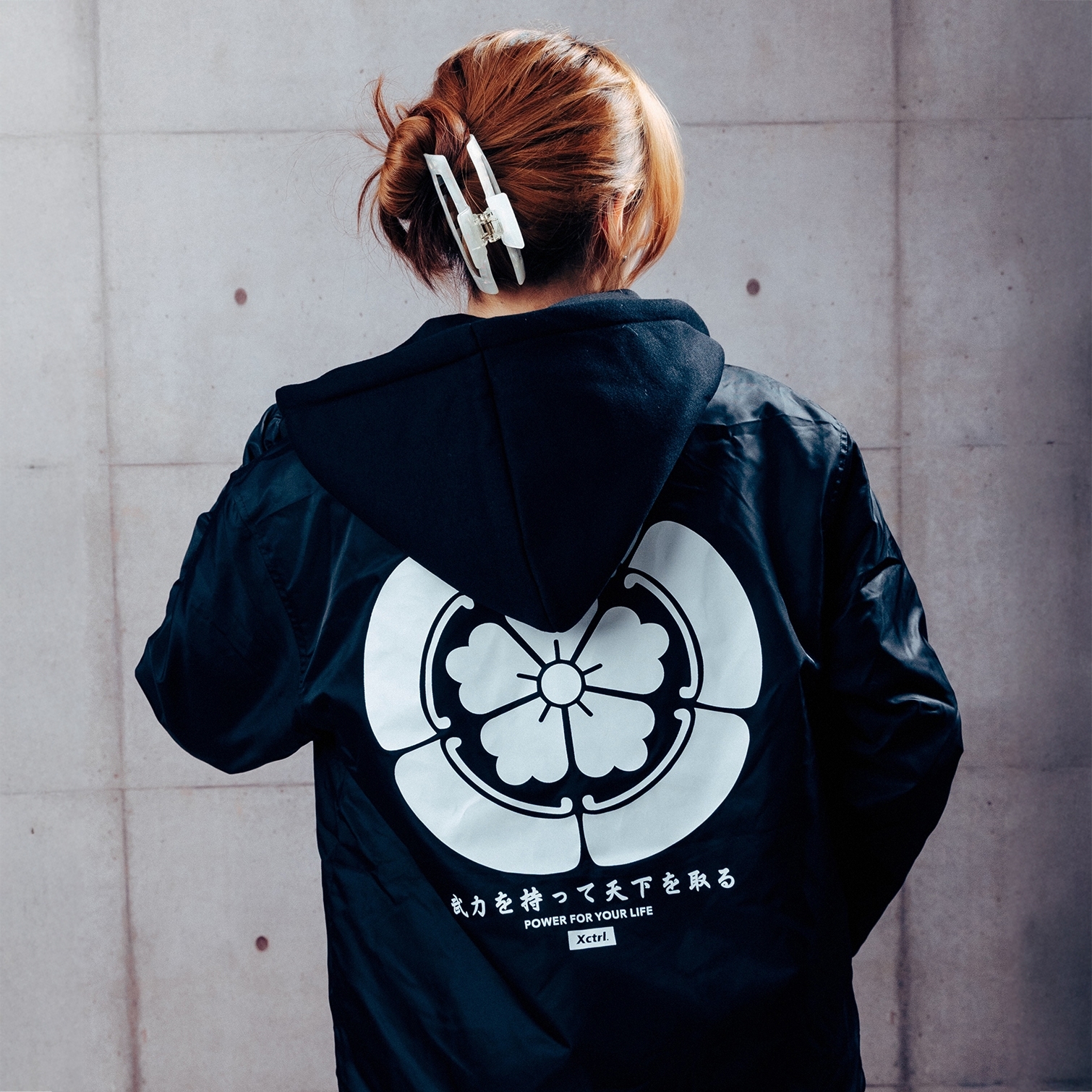 XCTRL 織田信長MA-1連帽外套(連帽可拆)-黑