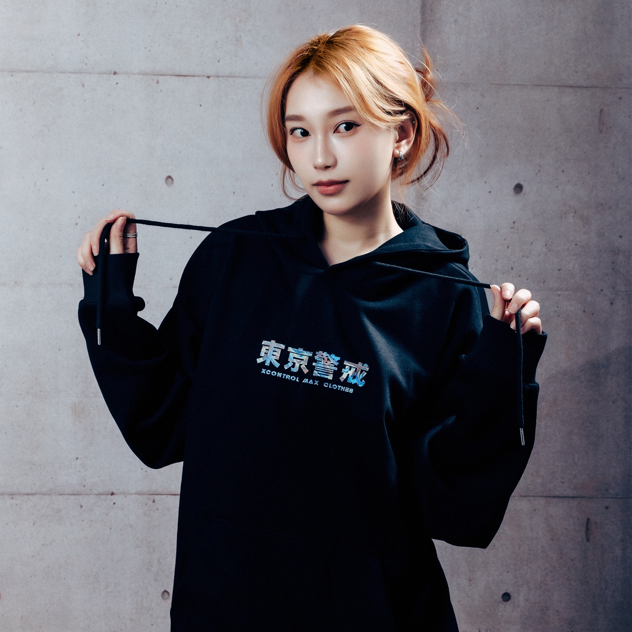 XCTRL 東京警戒光柵寬版帽T-藍