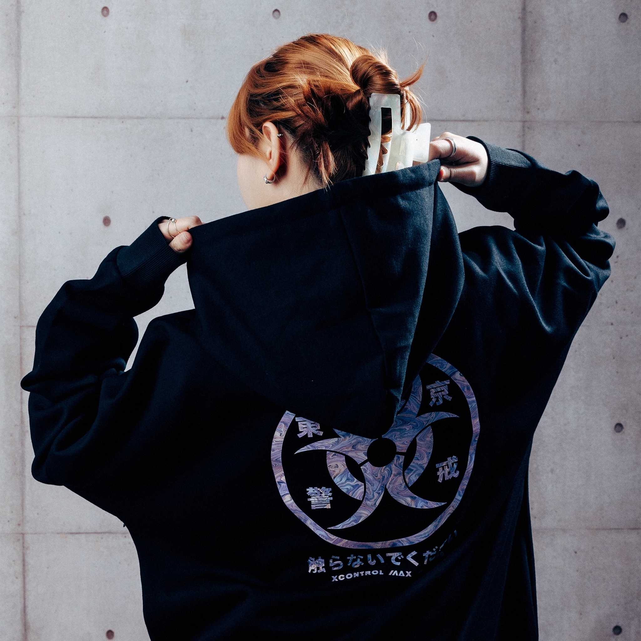 XCTRL 東京警戒光柵寬版帽T-紫