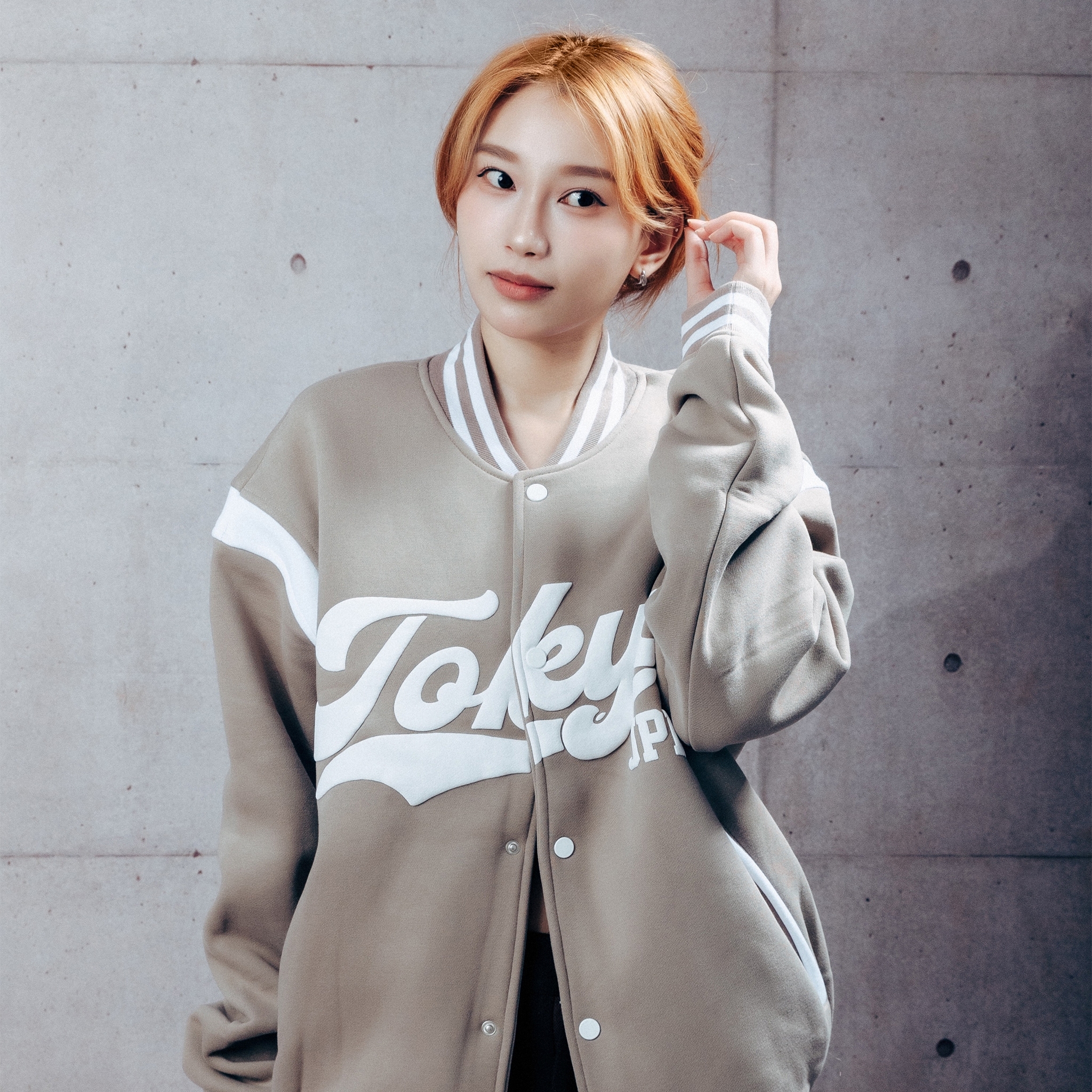 XCTRL 東京發泡字棒球外套-杏