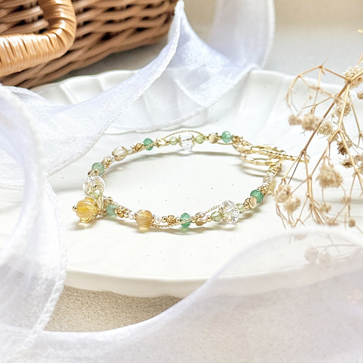 生日花 • 參月貳參 • 水仙花 – 東陵黃水晶 – 手鍊