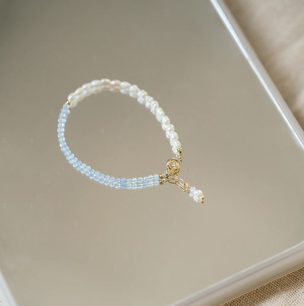 PEARL OCEAN｜海洋輕舞｜海藍寶珍珠手鍊