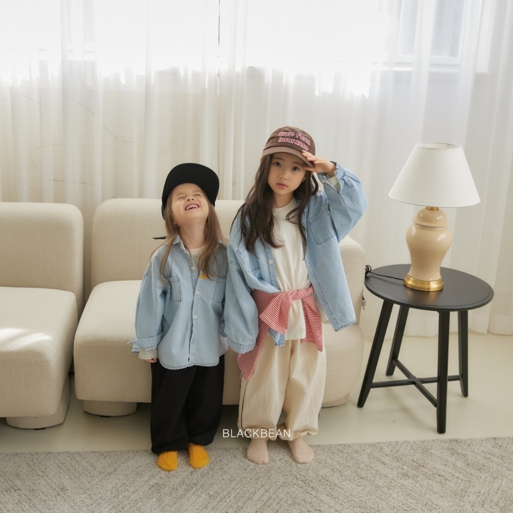 韓國🇰🇷BLACKBEAN 小標牛仔襯衫(BEBES-M/S-XL)