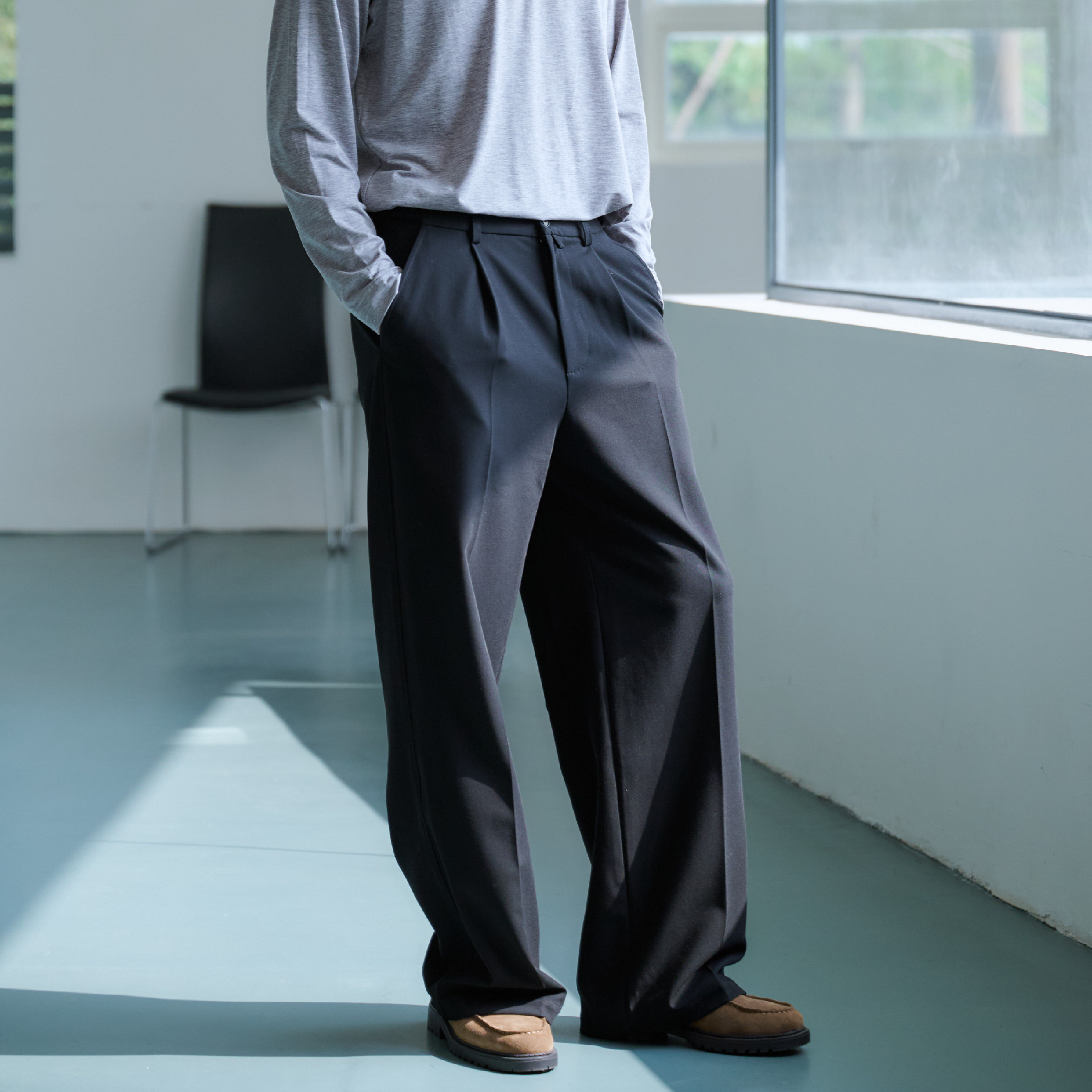 BOHRHOO Wide Leg Suit Pants 天絲混紡 西裝長褲 [BH1099]