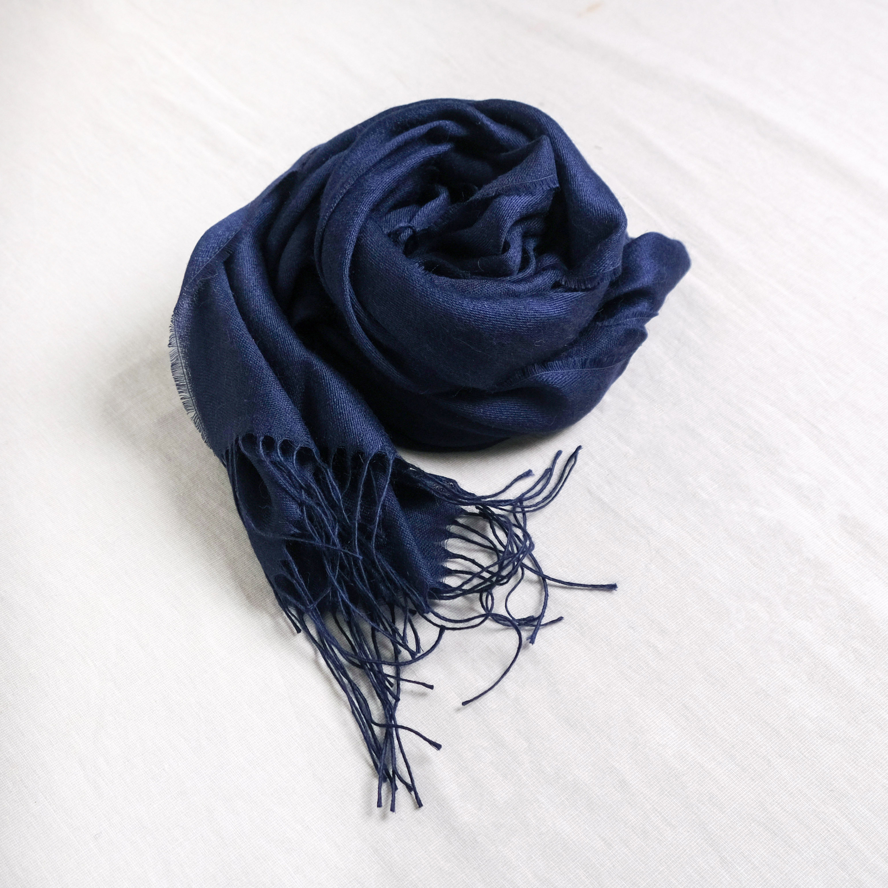 安地斯羊駝披肩｜深海藍｜秘魯