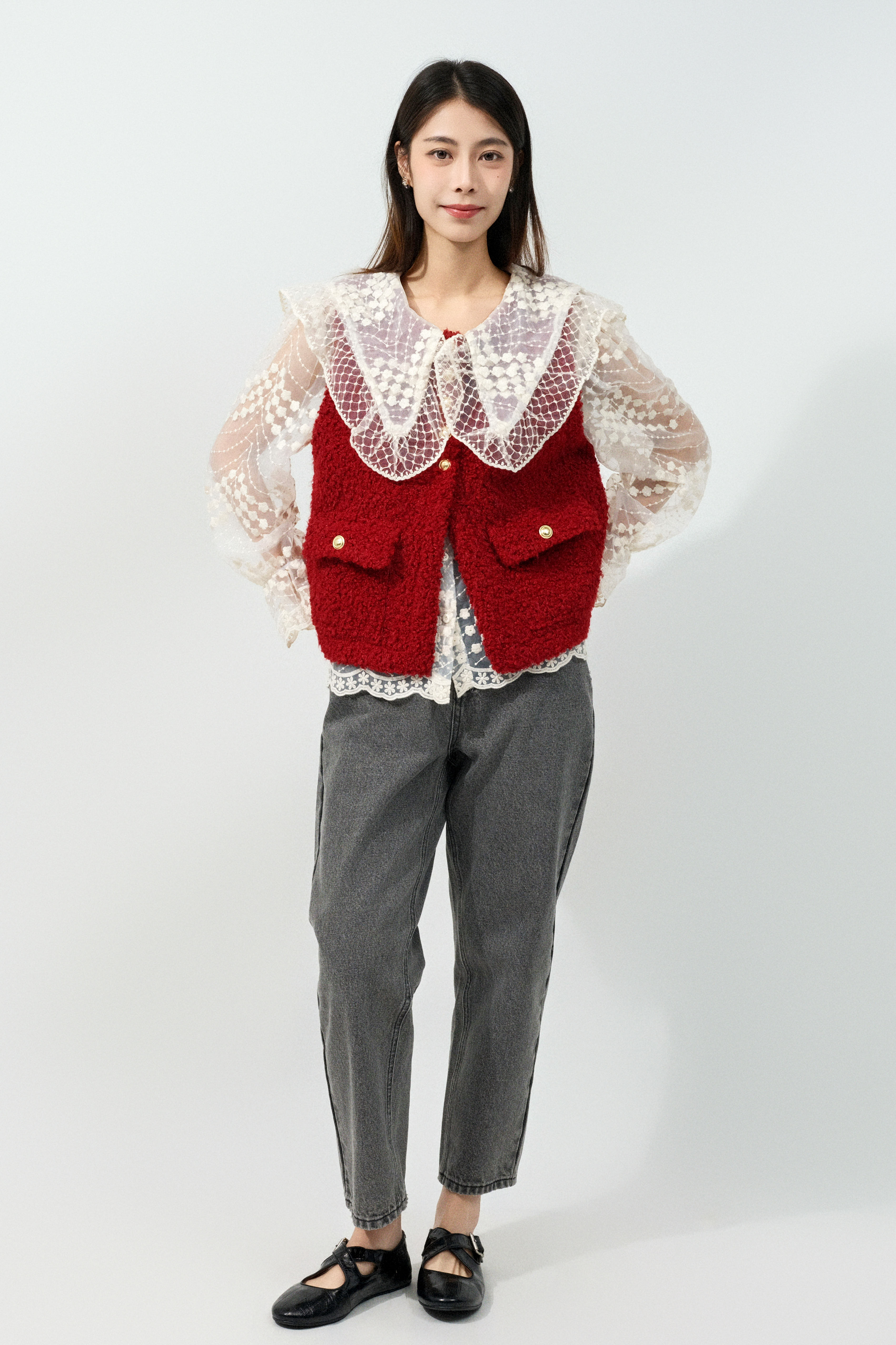 FW25_0335（背心外套＋上衣＋牛仔褲）