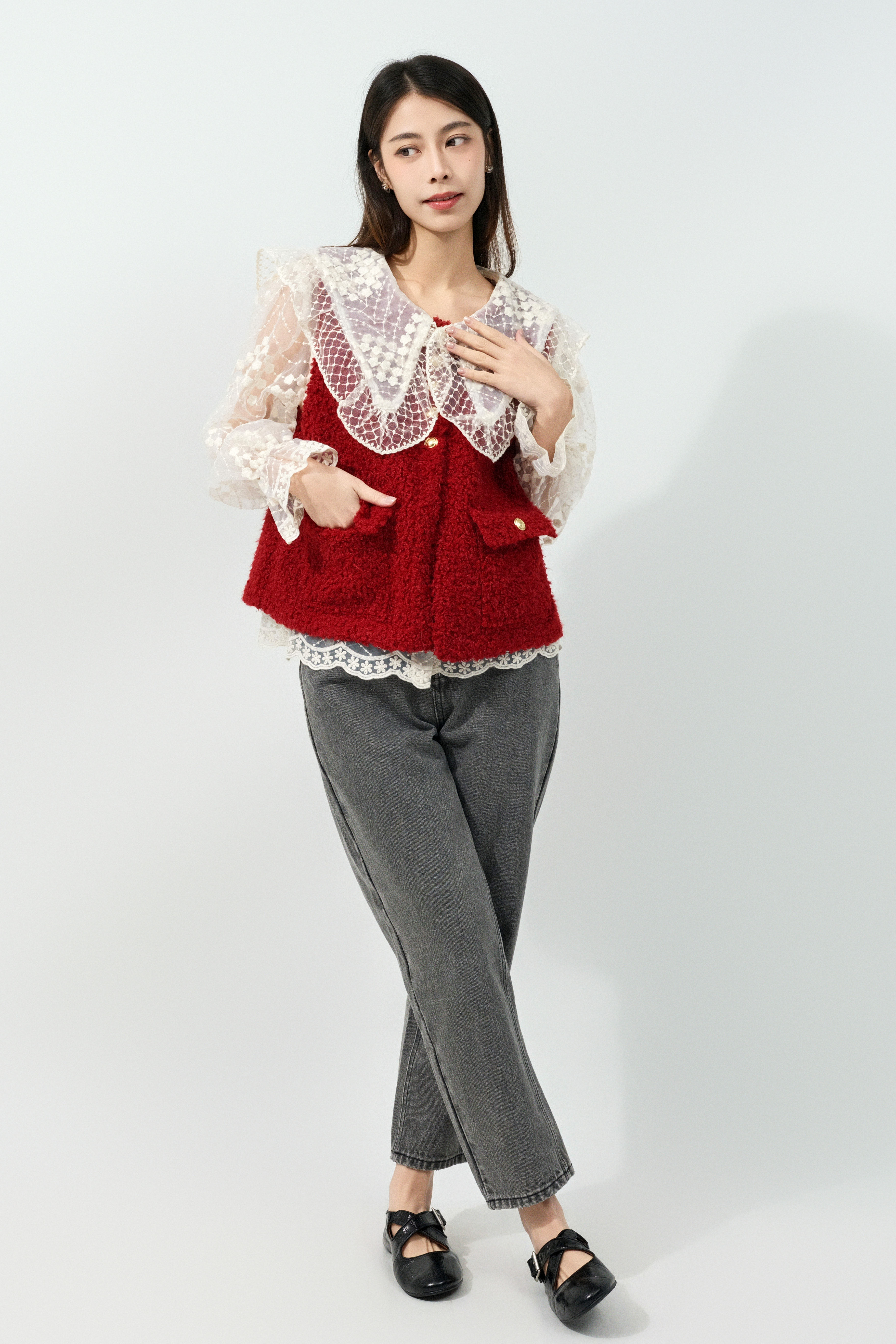 FW25_0335（背心外套＋上衣＋牛仔褲）