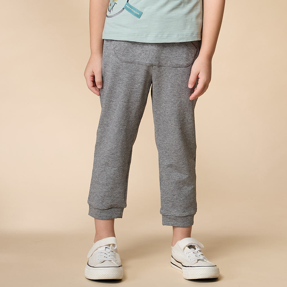 PIPPY HELLO小瓢蟲鬆緊腰圍彈性綿長褲 灰