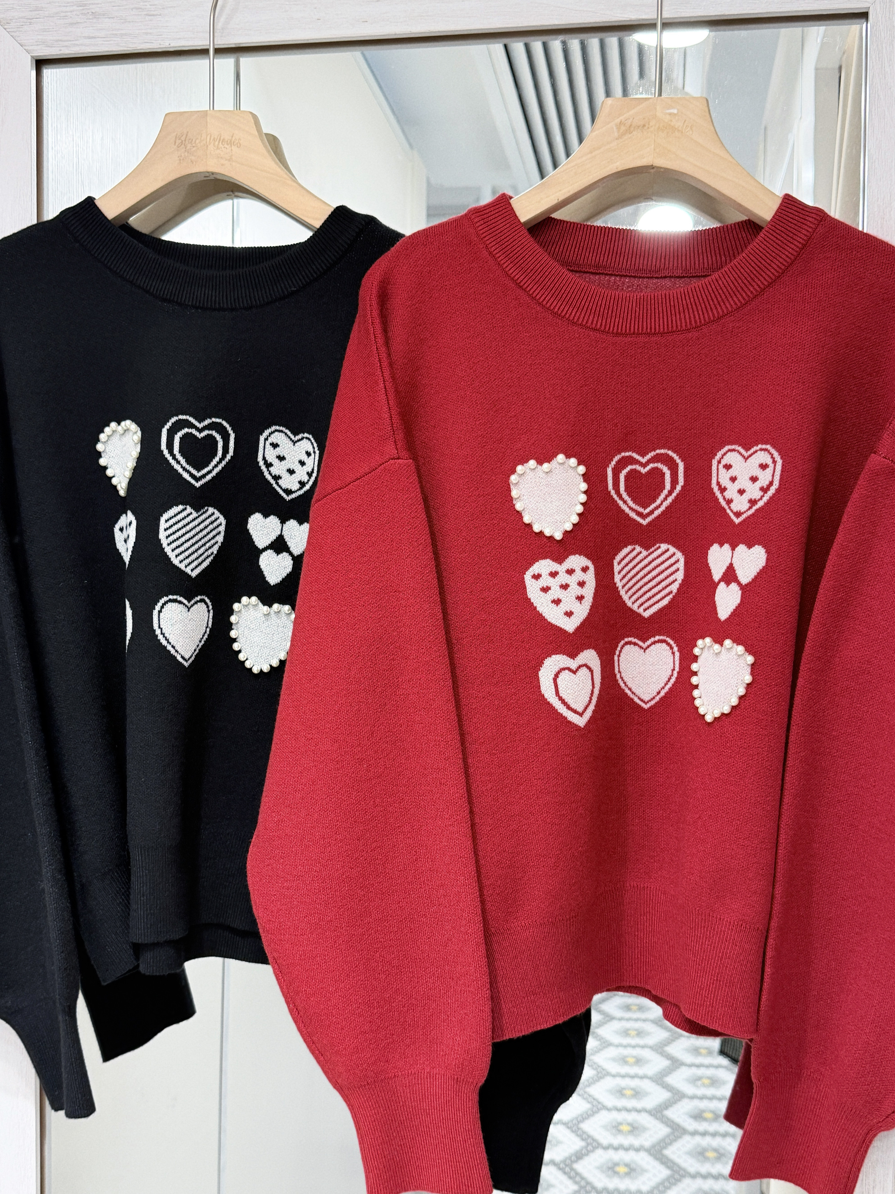 （停產） JP1173｜日本直送！九宮格心心針織毛衣𓂃 𓈒𓏸❤️ ̖́-