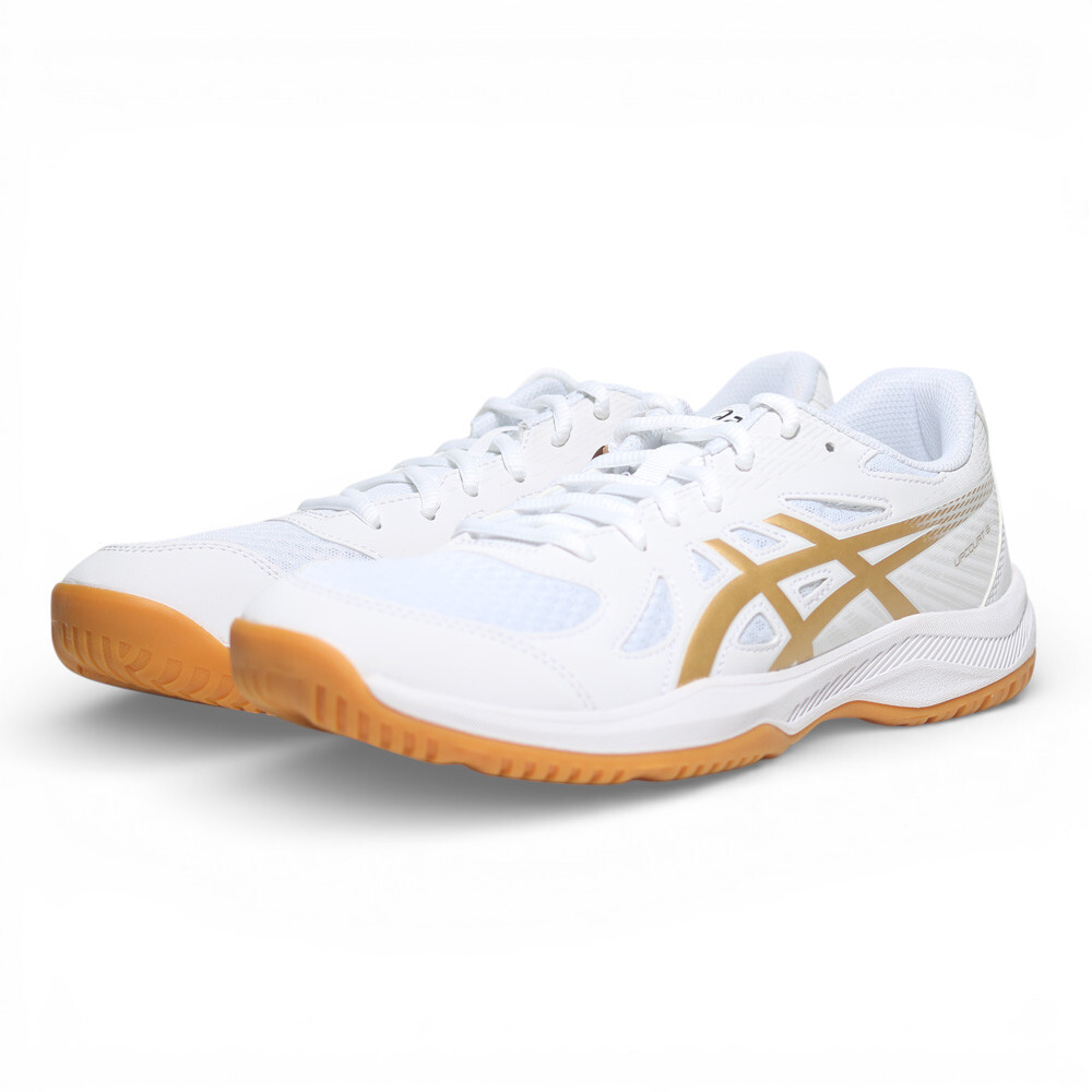 ASICS 排球鞋 UPCOURT 6 白金 室內 入門款 羽排鞋 男 1071A104106
