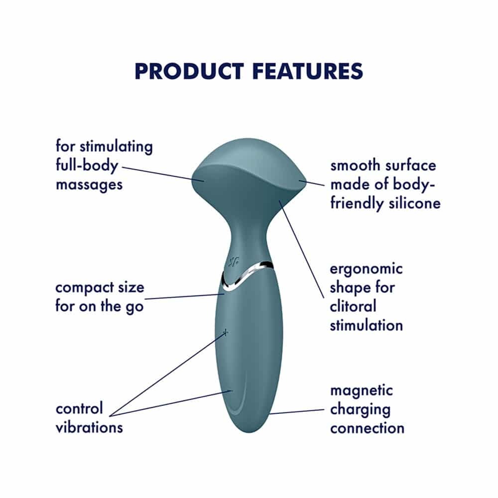 Satisfyer Mini Wand-er Body massager and clitoris stimulator Grey