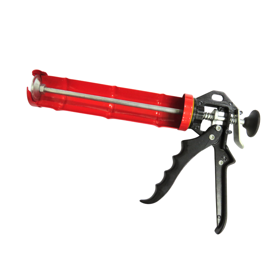 【五金小姐】矽利康槍 9吋英式 旋轉省力槍 紅黑款