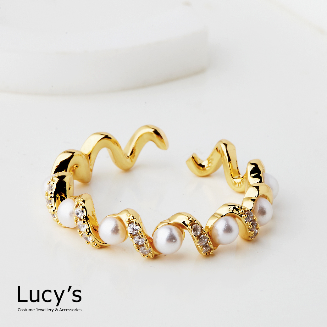 法式珍珠 開口戒 (三色) (125619/125620/125621)